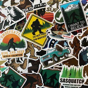 50pcs Sasquatch Bigfoot Yeti Themed Waterproof Sticker Pack
